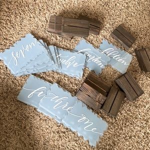 Table number signs and wedding signs